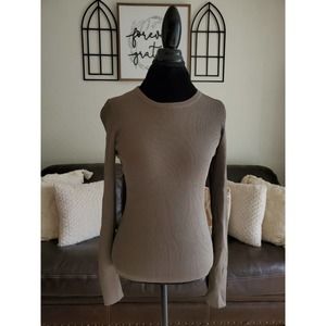 Remain Birger Christensen Olive Green Long Sleeve Ribbed Henley Size US 8